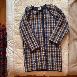 Doen Wool Sur Jacket in Navy Brown Cream Belleville Plaid